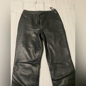 EXPRESS Vintage 90s Soft 100% Leather Italian LAMBSKIN Retro Bootcut Pants Sz 2